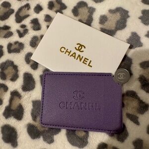 CHANEL Violet Leather Card & Key Holder